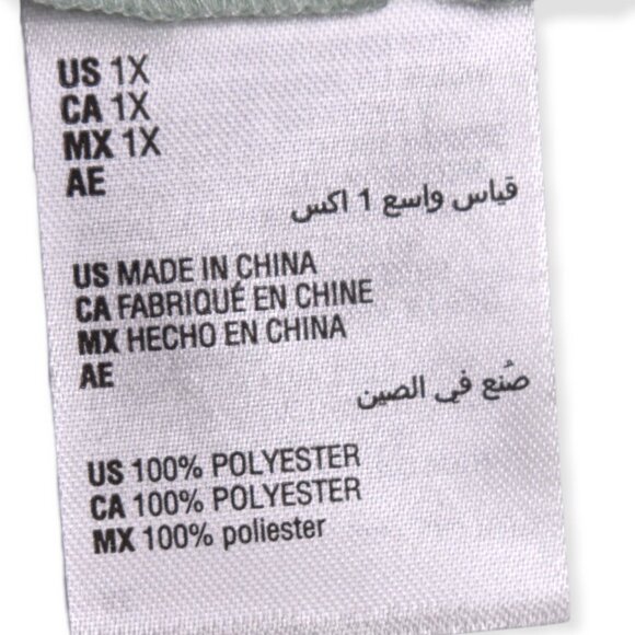 Alfani Blouse 1X Womens Mint Green V Neck Button Down Long Sleeve Polyester - Picture 7 of 10